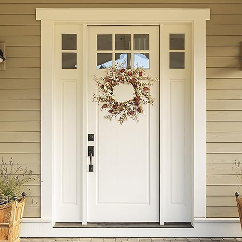 YNYLCHMX 18 Inch Fall Wreath for Front Door