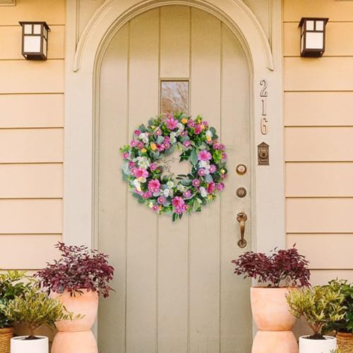 22 Inch Artificial Flower Wreath Spring Summer Decor