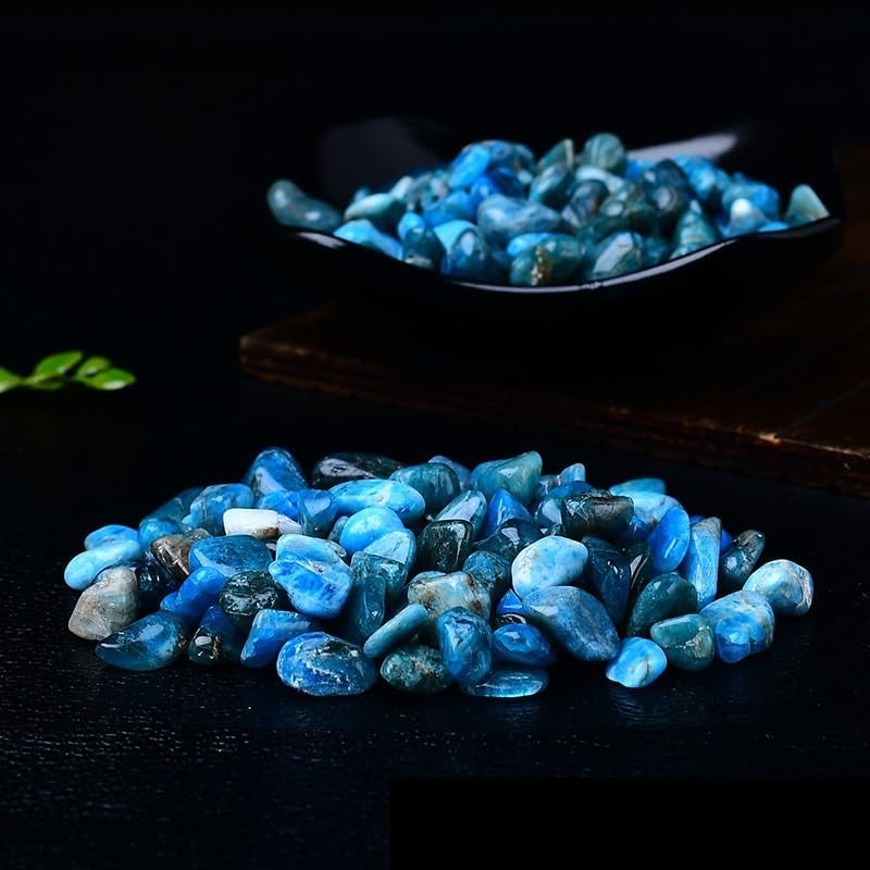 NASTYA Natural Blue Apatite Crystal Gravel 7-9mm 1000g