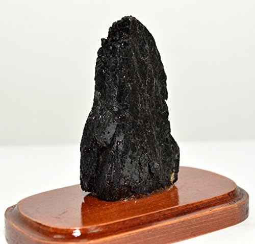 HQRP Black Tourmaline Cluster on Wood Base Natural Schorl Crystal