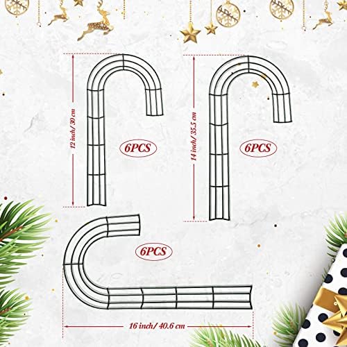 6 Piece Candy Cane Wire Wreath Frame for DIY Holiday Decoration