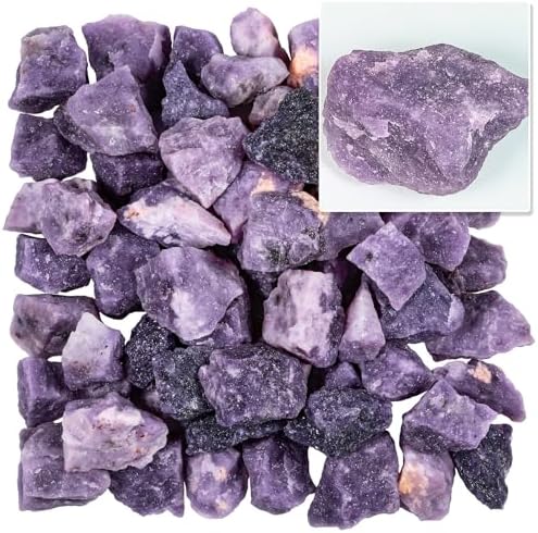 Nupuyai Natural Raw Stones for Tumbling and Decor Lilac 8-14 PCS