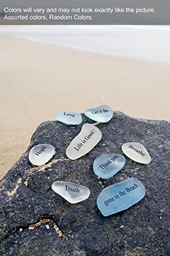 Courage Faith Hope Engraved Sea Glass Stones Set of 3