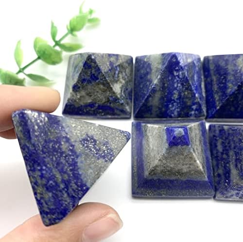 Natural Blue Lapis Lazuli and Quartz Crystal Pyramid Reiki Tower Home Decor