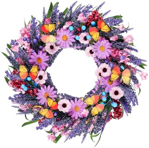 Lavender Wreath for Front Door - 18 Inch All Season Decor