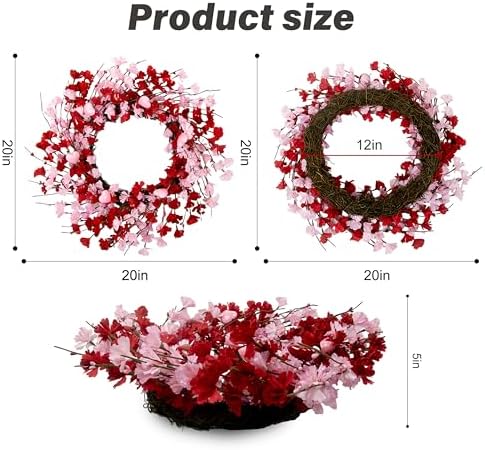 20 Inch Valentine Wreath for Front Door