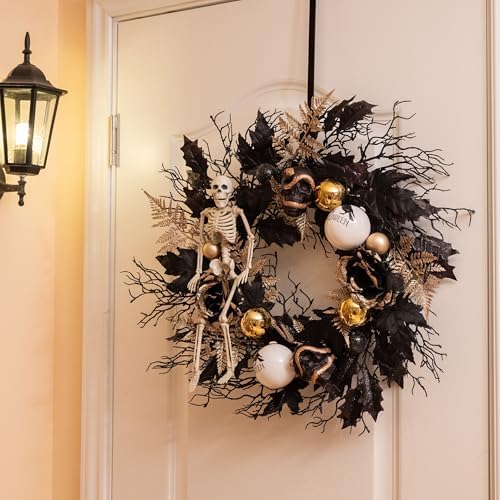 Collapsible Halloween Door Wreath with LED Lights