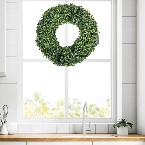 Boxwood Wreath 165 Inch UV Resistant All Season Decor