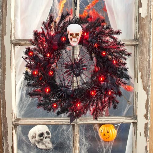 22 Inch Halloween Wreath with Lights