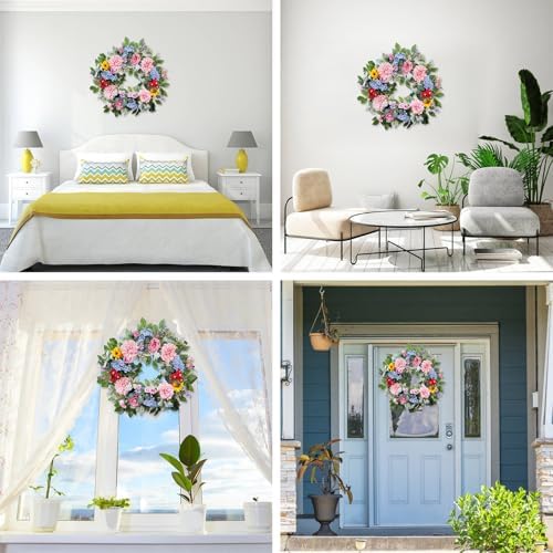 24 Inch Spring Summer Wreath for Front Door