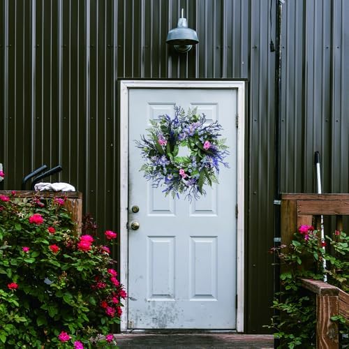 24 Inch Purple Spring Wreath for Front Door