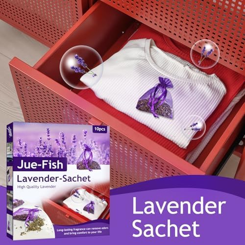 HELLORSO 10 Pack Lavender Sachet Bags for Drawers Closets