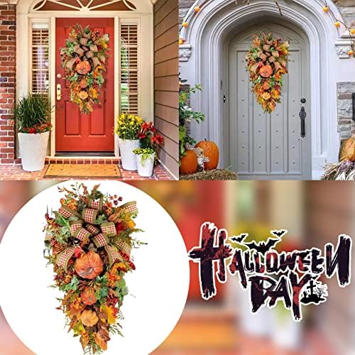 Fall Swag Wreath - Autumn Thanksgiving Door Decor