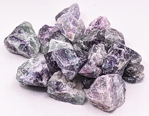 1lb Multicolor Fluorite Rough Stones for Tumbling and Polishing