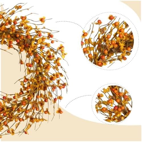 18 Inch Fall Berries Flower Wreath for Front Door