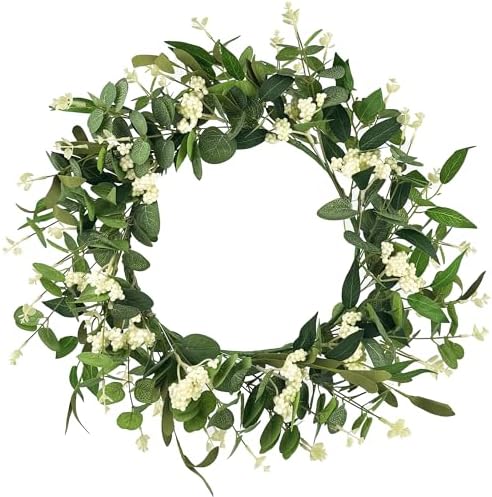 20 Inch Artificial Eucalyptus Wreath for Front Door