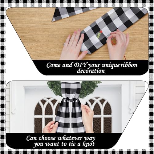 RunNico 2 Pack Plaid Door Wreath Sash