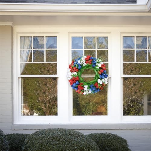 UArtlines 20 Inch Tulip Wreath for Front Door