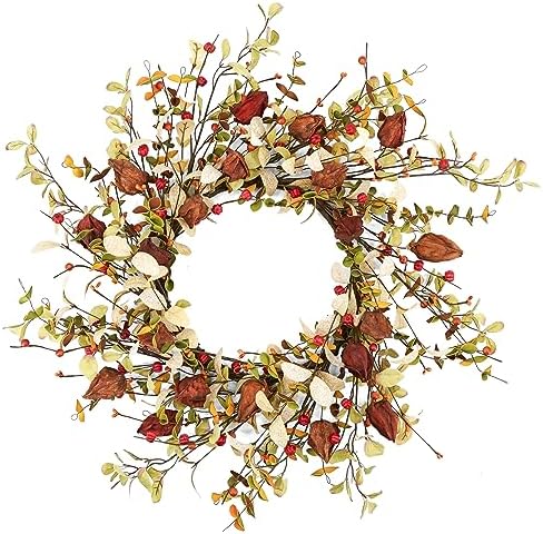 YNYLCHMX 18 Inch Fall Wreath for Front Door