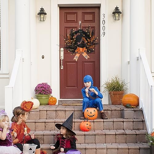 22 Inch Artificial Halloween Wreath for Front Door