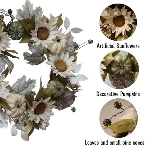 20-Inch Fall Wreath for Front Door and Wall