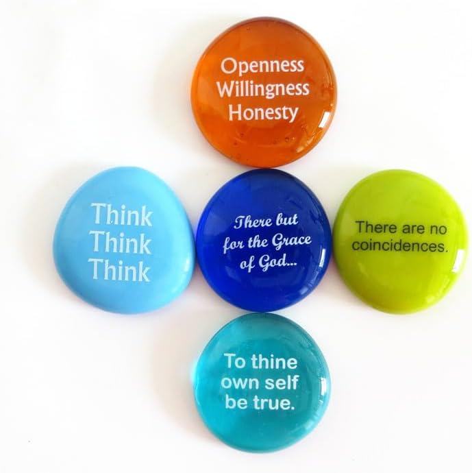 Lifeforce Glass Stones Recovery Sobriety Affirmation Assortment