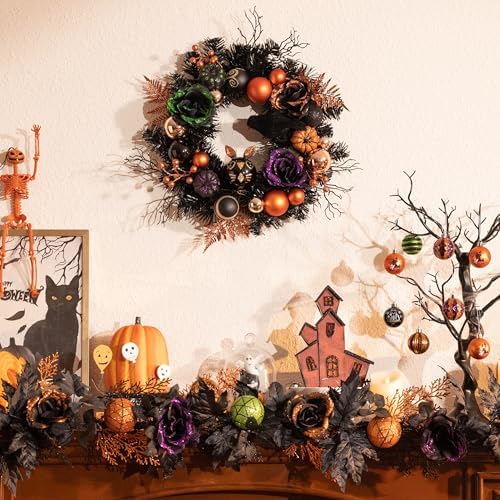 Valery Madelyn 18 Inch Pre-Lit Halloween Wreath with Lights