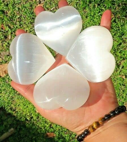 Selenite Puffy Heart for Reiki and Stress Relief