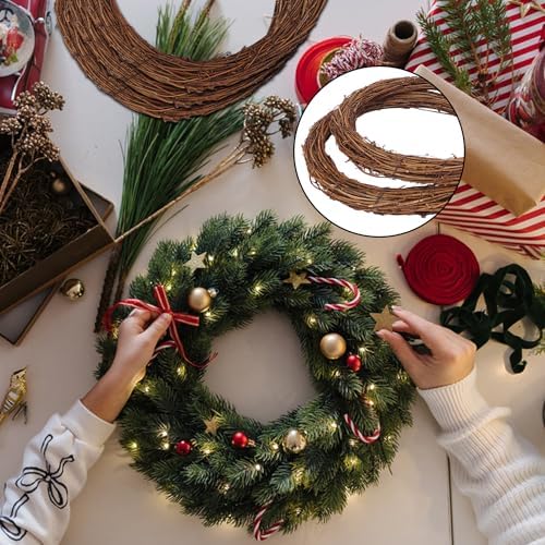 9 Pcs 10 Inch Natural Grapevine Wreath Set for DIY Crafts and Home Decor