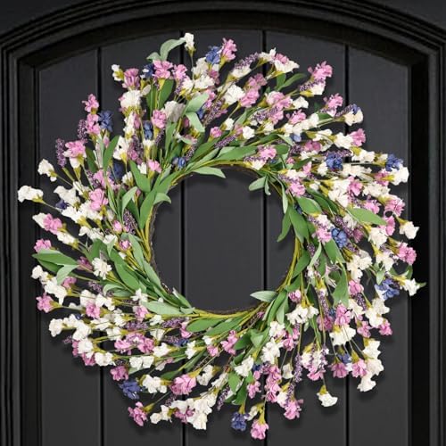 Artgar Spring Wreath for Front Door 26 Inch Purple Blue