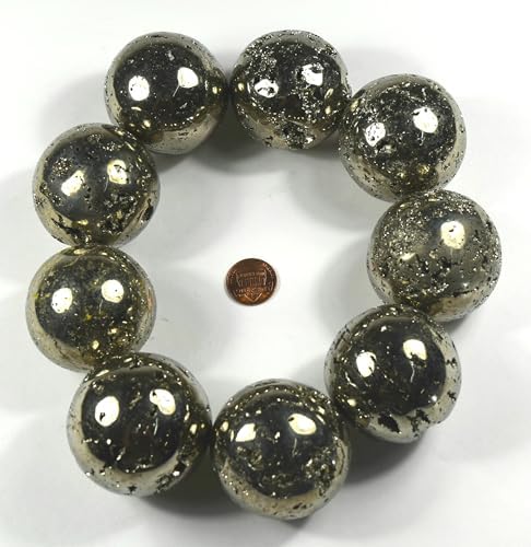 HQRP Golden Pyrite Sphere 46mm Natural Crystal Decor with Stand