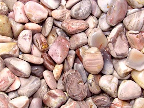 Tumbled Pink Botswana Agate Stones in Velvet Bag