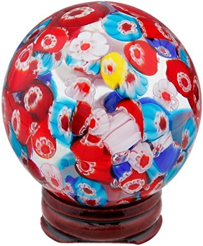 Marano Glass Crystal Ball with Wood Stand
