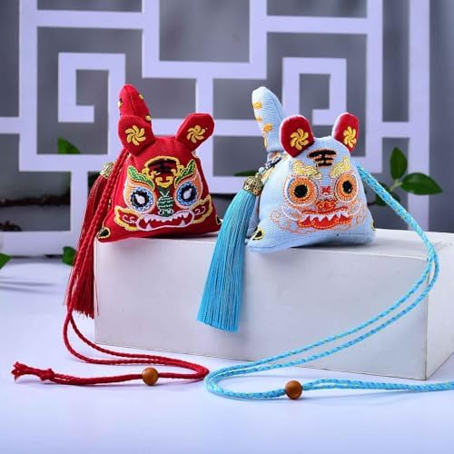 Traditional Moxa Tiger Sachet Pendant Car Decor and Home Fragrance Accessory