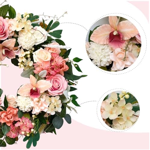 24 Inch Spring Flower Wreath for Front Door