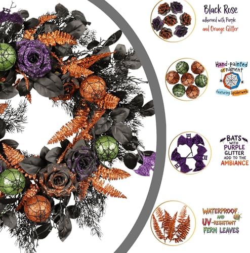 22 Inch Halloween Wreath Front Door Decor