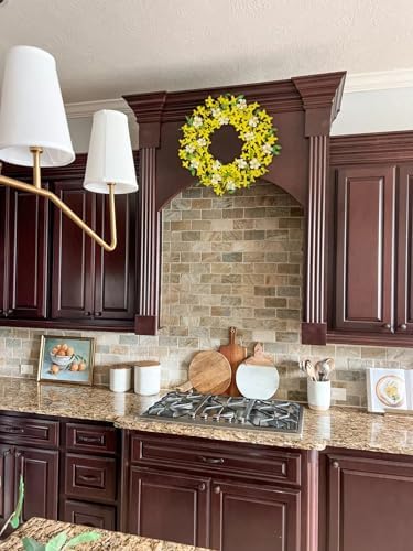 20 Inch Artificial Forsythia Wreath with Daisy for Home Decor