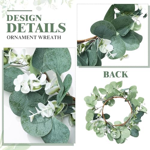 Redbaker 6 Pcs Eucalyptus Wreath 12 Inch Artificial Green Decor