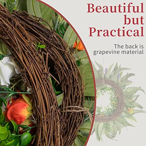 Kmise 22 Inch Spring Fall Wreath for Front Door