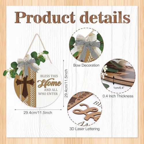 CHDITB 3D Bless This Home Front Door Wreath 12x12