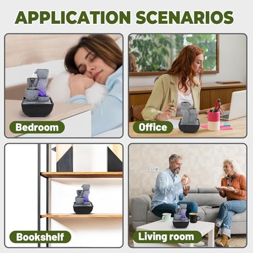 Indoor Tabletop Water Fountain with Color LED Light