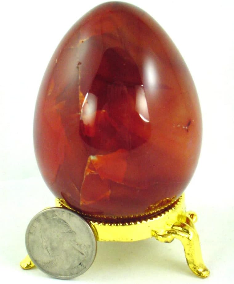 Carnelian Agate Egg with Stand for Lapidary Healing