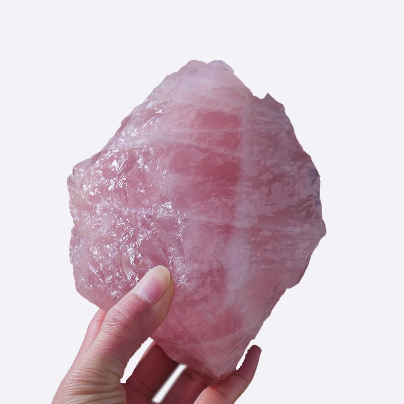 1 Pink Large Natural Crystal Raw Stone for Aromatherapy and Home Decor