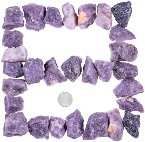 Nupuyai Natural Raw Stones for Tumbling and Decor Lilac 8-14 PCS