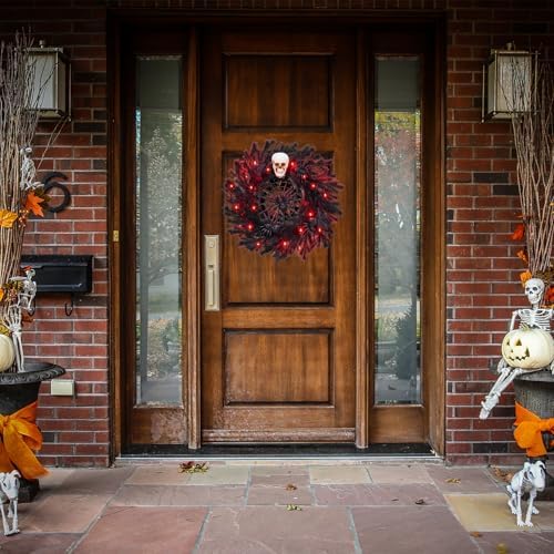 22 Inch Halloween Wreath with Lights