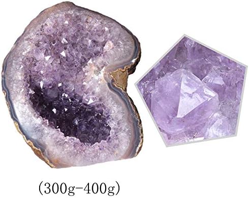 Rockcloud Natural Purple Amethyst Crystal Cluster Geode Druzy Decoration