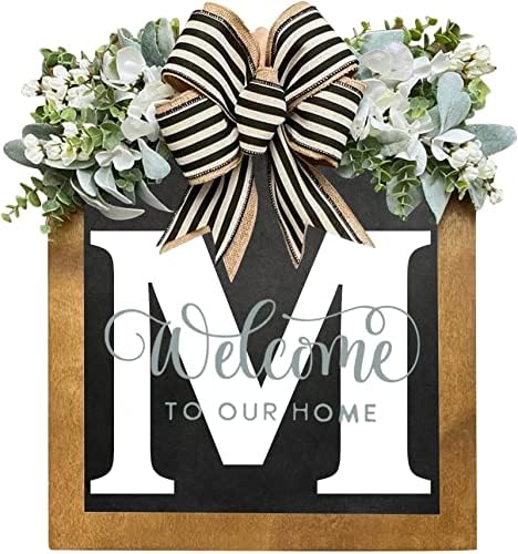 16 Personalized M Letter Wooden Welcome Sign