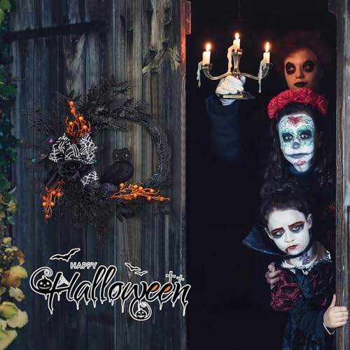 20 Inch Halloween Owl Wreath Door Decor