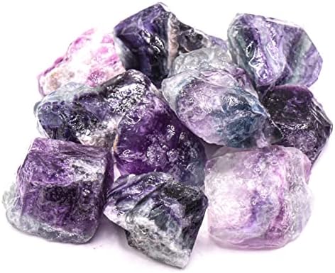 1lb Multicolor Fluorite Rough Stones for Tumbling and Polishing