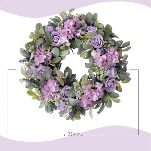 Artificial Spring Wreath 22 Inches Front Door Decor